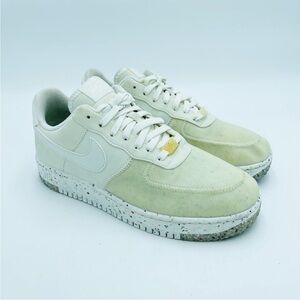 Nike Air Force 1 Crater Sneakers CT1986-100 Yellow Off White Beige Size 7